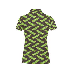 Green Peas Pattern Print Design 05 Women's All Over Print Polo Shirt