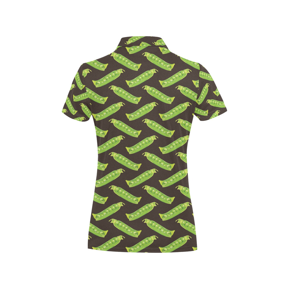 Green Peas Pattern Print Design 05 Women's All Over Print Polo Shirt