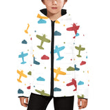 Airplane star cloud colorful Kids' Boys' Girls' Padded Hooded Jacket