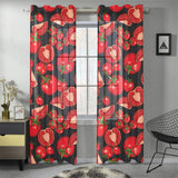 Tomato black background Gauze Curtain