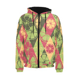 Cool Geometric lime pattern Men's Padded Hooded Jacket