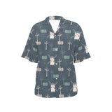 windmill tree pattern Women's All Over Print Hawaiian Shirt