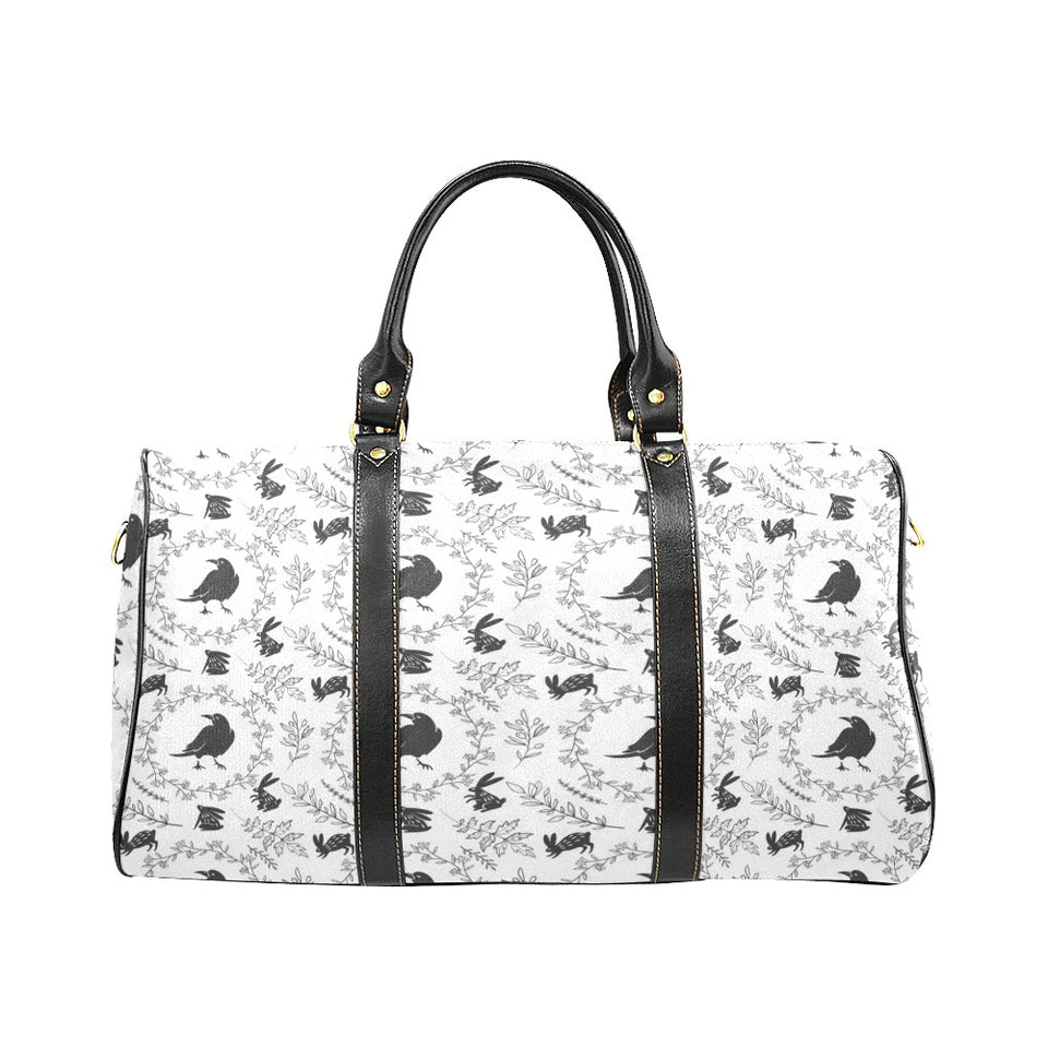 Crows floral wreath rabbit pattern Travel Bag