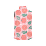 Grapefruit leaves flower pink background Men's Padded Vest