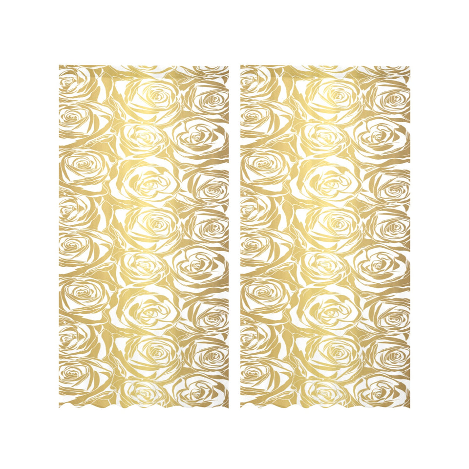 Rose Pattern Print Design 05 Gauze Curtain