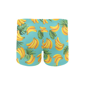 Banana Palm Leaves pattern background Men's Swimming Trunks