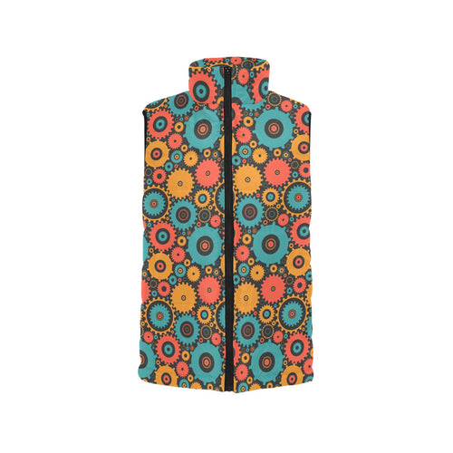 Gear Pattern Print Design 01 Men's Padded Vest