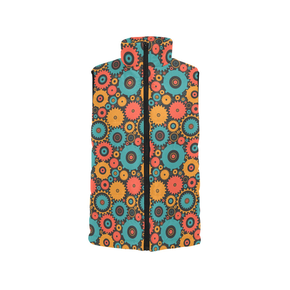 Gear Pattern Print Design 01 Men's Padded Vest