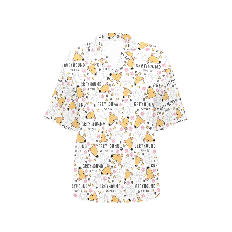 Greyhound Pattern Print Design 03 Women's All Over Print Hawaiian Shirt