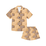 Bread Toast Pattern Print Design 04 Kids' Boys' Girls' V-Neck Short Pajama Set