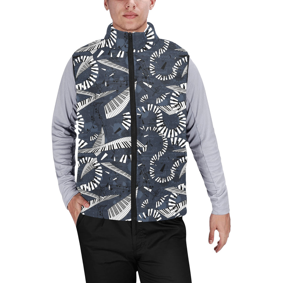 Piano Pattern Print Design 02 Men's Padded Vest