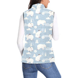 Cute polar bears Christmas decoration pattern Women's Padded Vest