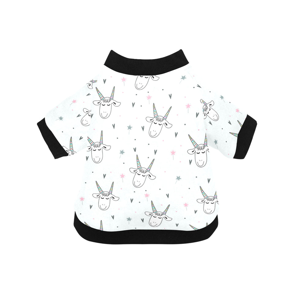 Cute goat design pattern All Over Print Pet Dog Round Neck Fuzzy Shirt