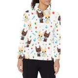 Cute Chihuahua dog pattern Women's Long Sleeve Polo Shirt
