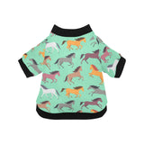 Colorful horses pattern All Over Print Pet Dog Round Neck Fuzzy Shirt