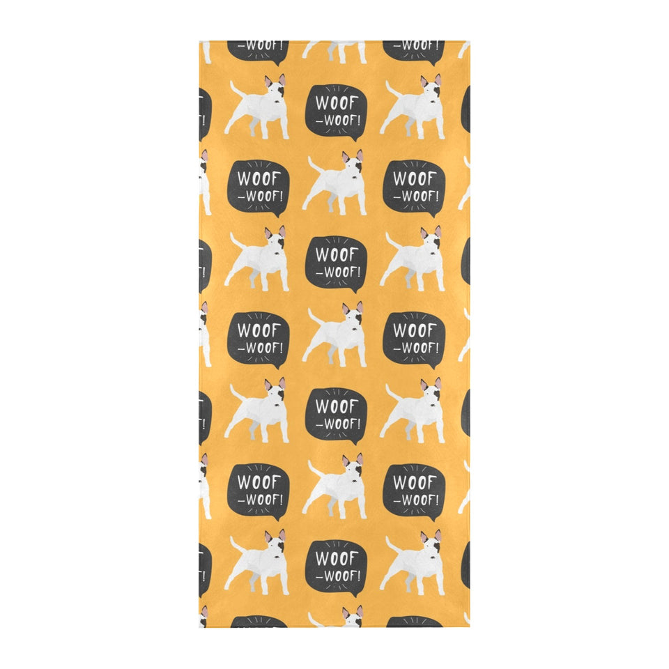 Bull Terrier Pattern Print Design 03 Beach Towel