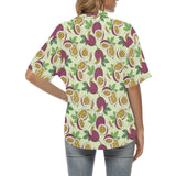 Paassion fruit pattern Women's All Over Print Hawaiian Shirt