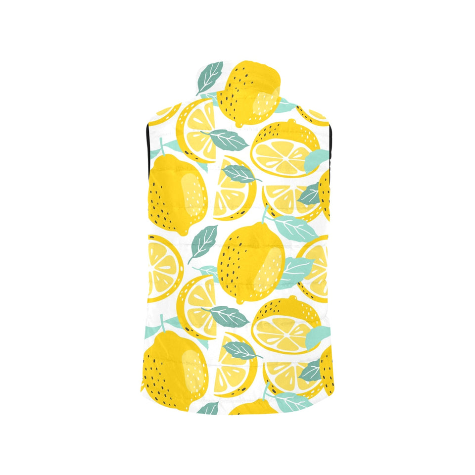 lemon design pattern Men's Padded Vest