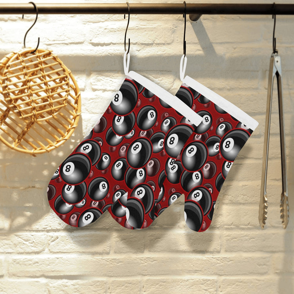 Billiard Ball Pattern Print Design 05 Heat Resistant Oven Mitts