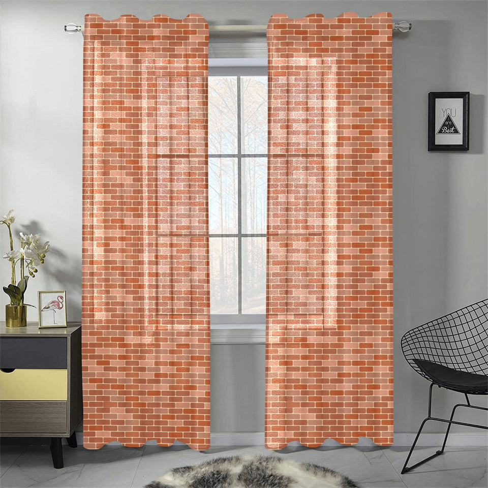 Brick Printed Pattern Print Design 02 Gauze Curtain