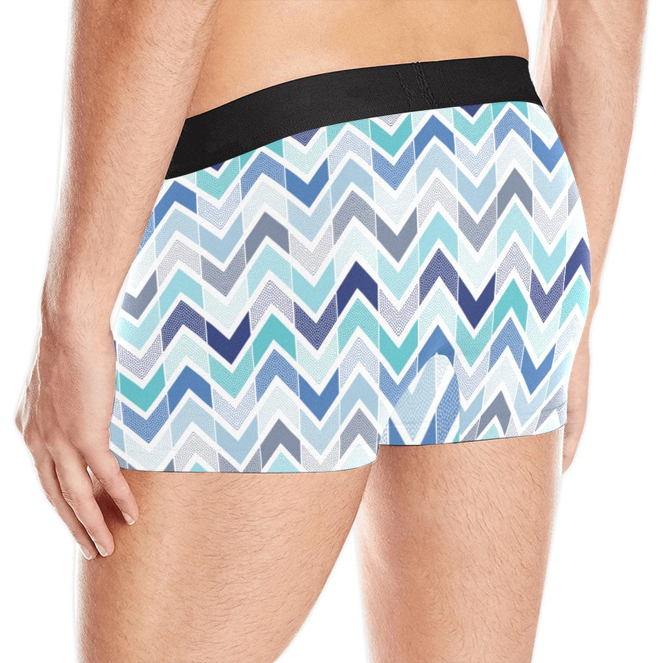 zigzag  chevron blue pattern Men's All Over Print Boxer Briefs Men's Underwear