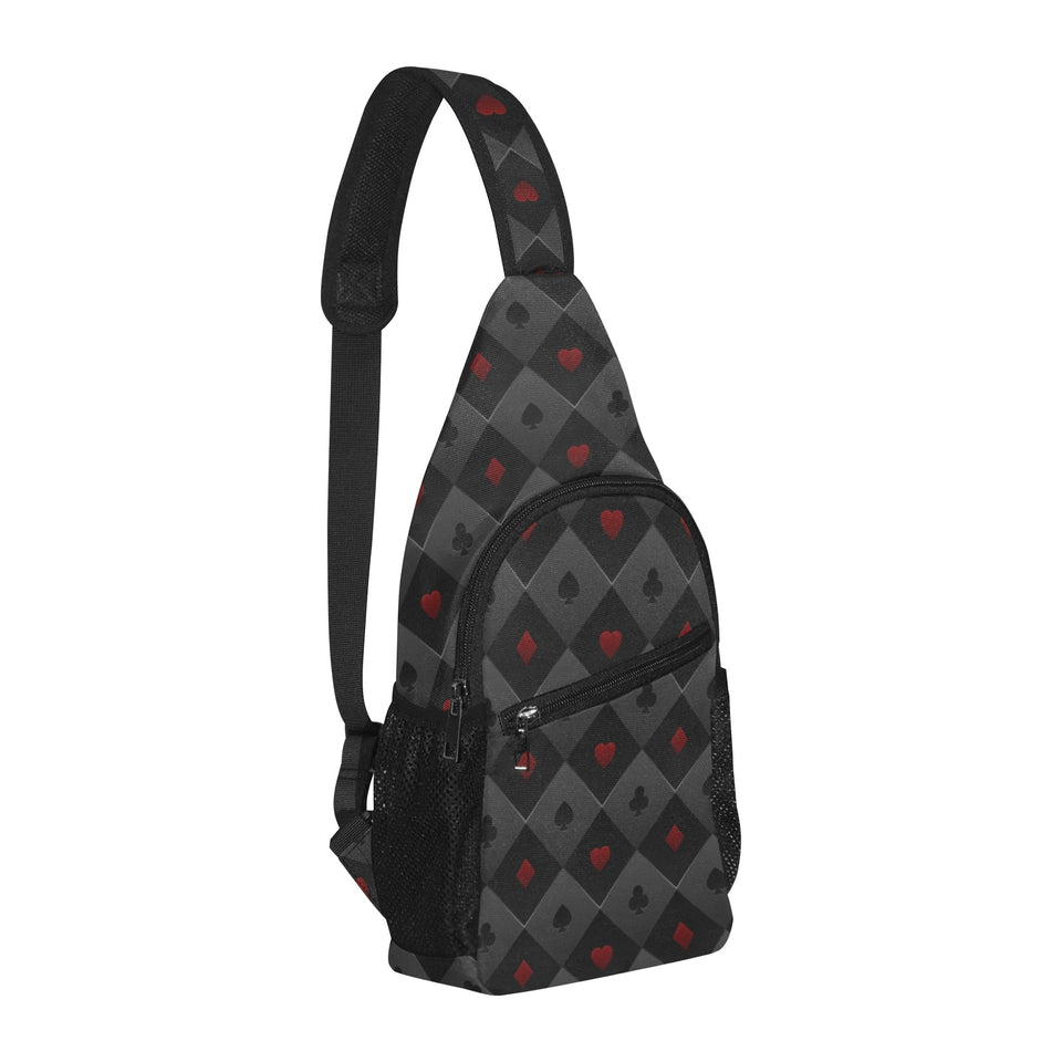 Casino Cards Suits Pattern Print Design 05 All Over Print Chest Bag