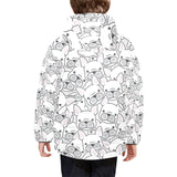 Cute french bulldog head pattern Kids' Boys' Girls' Padded Hooded Jacket