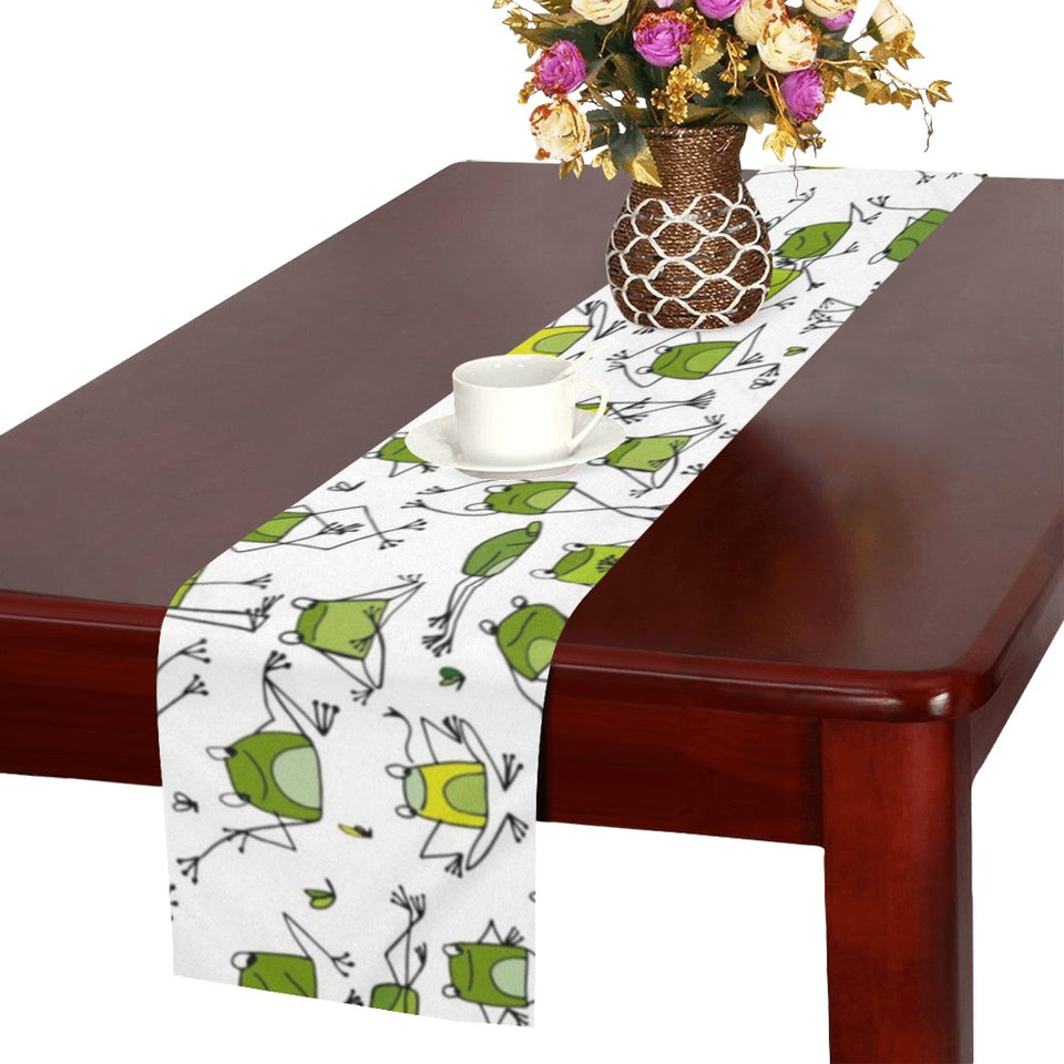 Sketch funny frog pattern Table Runner