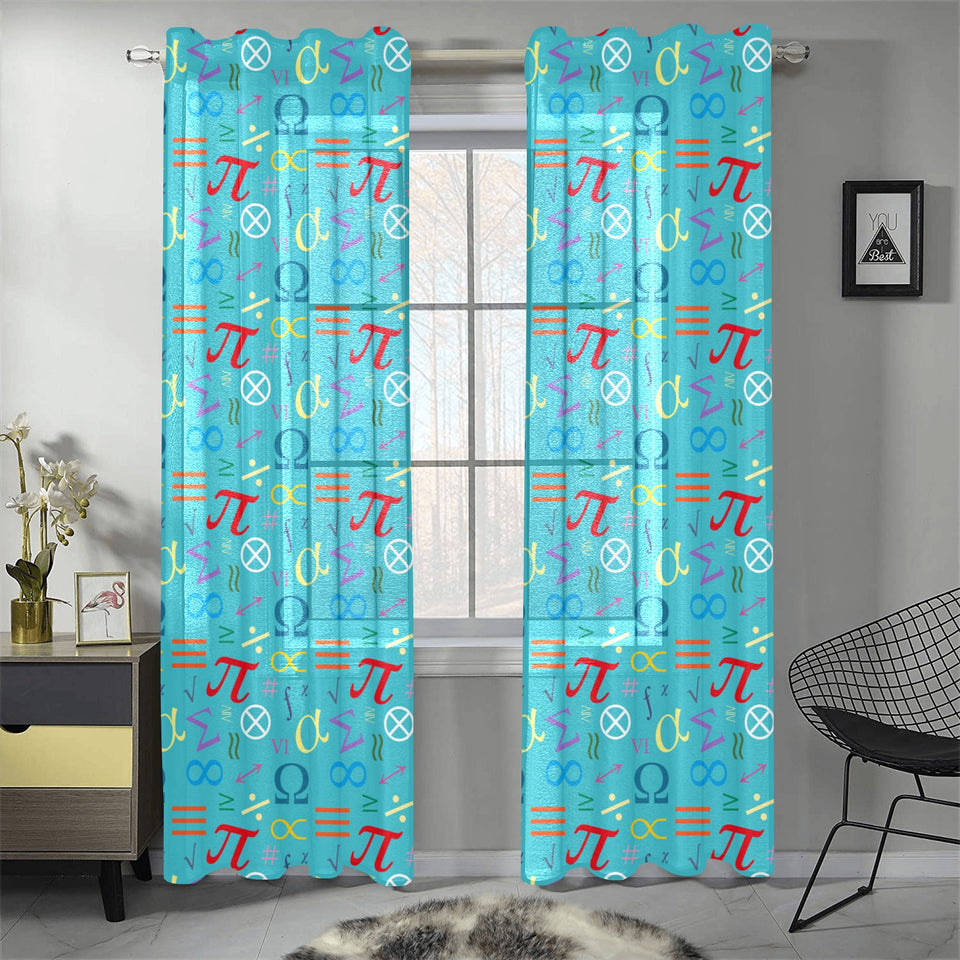 Math Pattern Print Design 02 Gauze Curtain