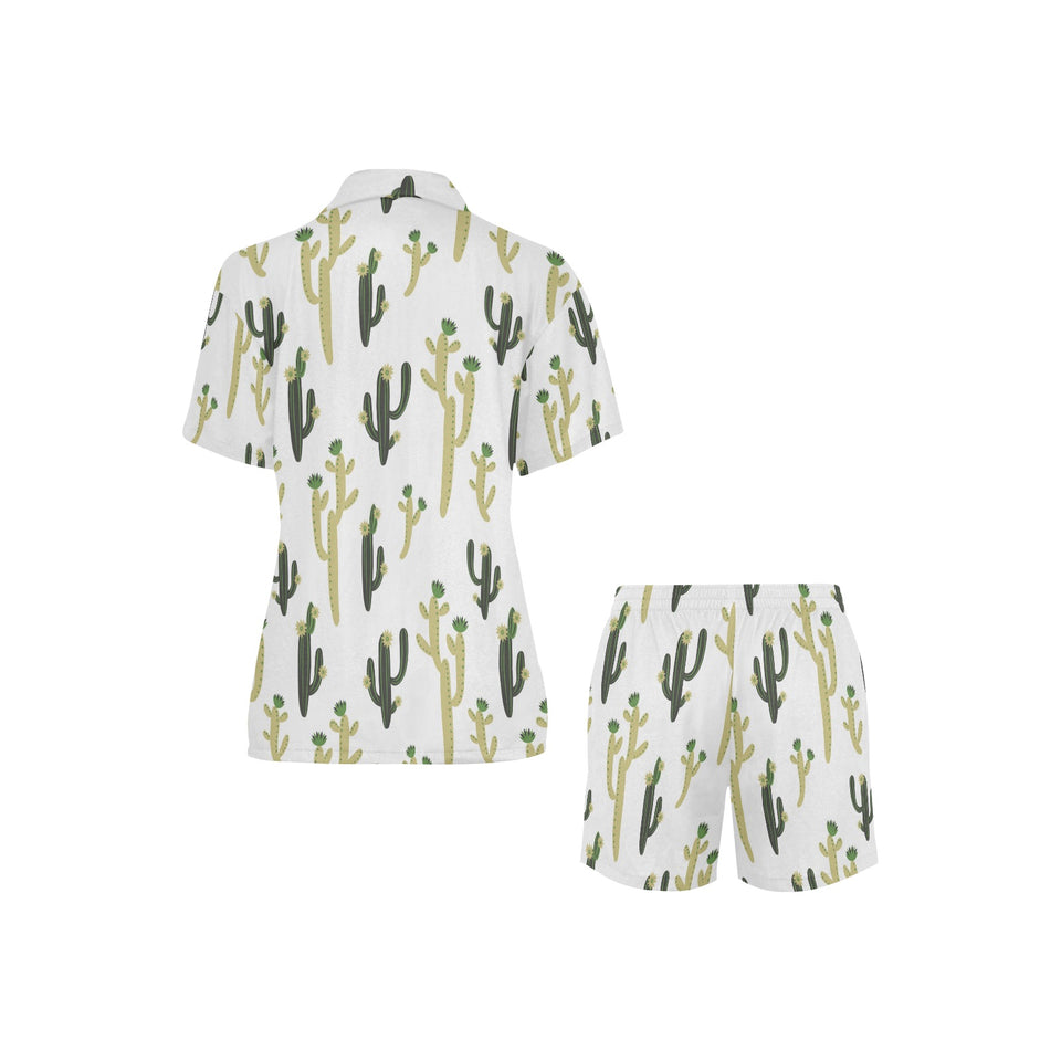 Cute cactus pattern Women's V-Neck Short Pajama Set