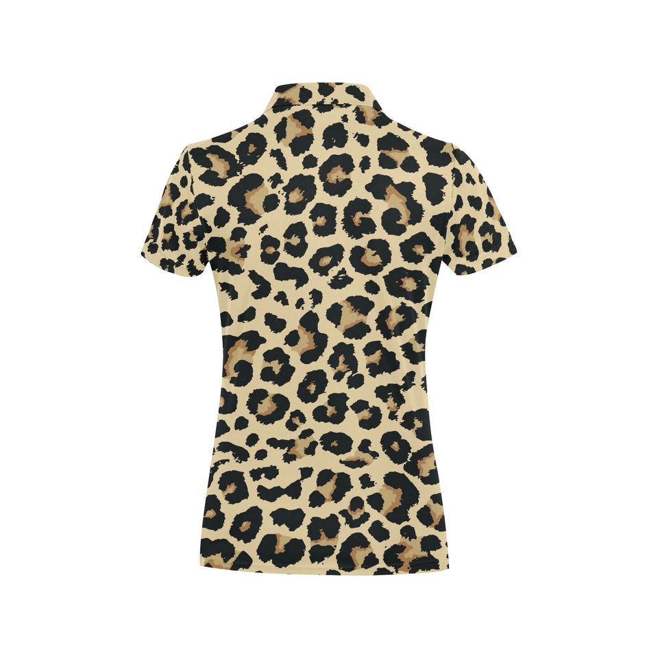 Leopard print design pattern Women's All Over Print Polo Shirt