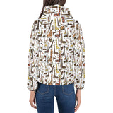 Giraffe Pattern Print Design 05 Women's Padded Hooded Jacket