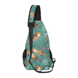 cute brown sea otters ornamental seaweed corals gr All Over Print Chest Bag