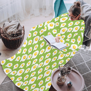 Fried Eggs Pattern Print Design 01 Blanket Robe with Sleeves