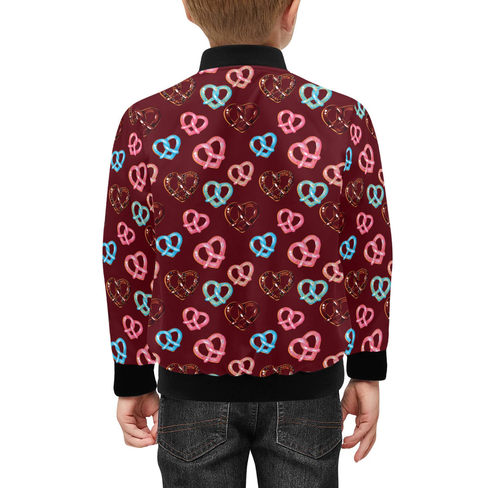 Pretzels Pattern Print Design 05 Kids' Boys' Girls' Bomber Jacket