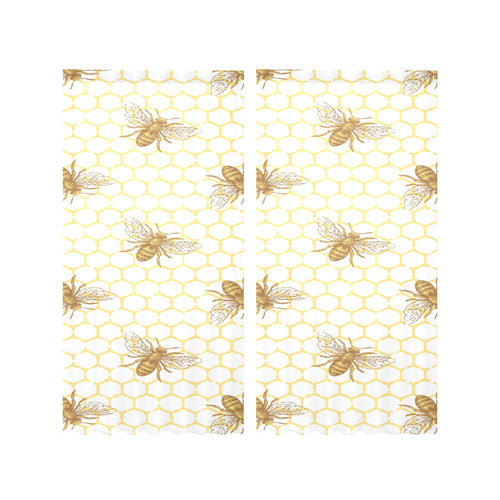 Bee honeycomb seamless design pattern Gauze Curtain
