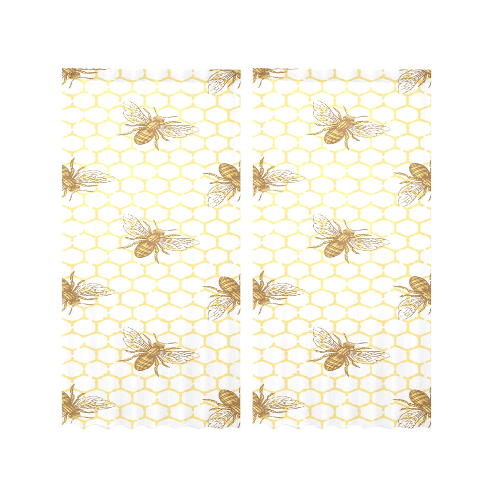 Bee honeycomb seamless design pattern Gauze Curtain
