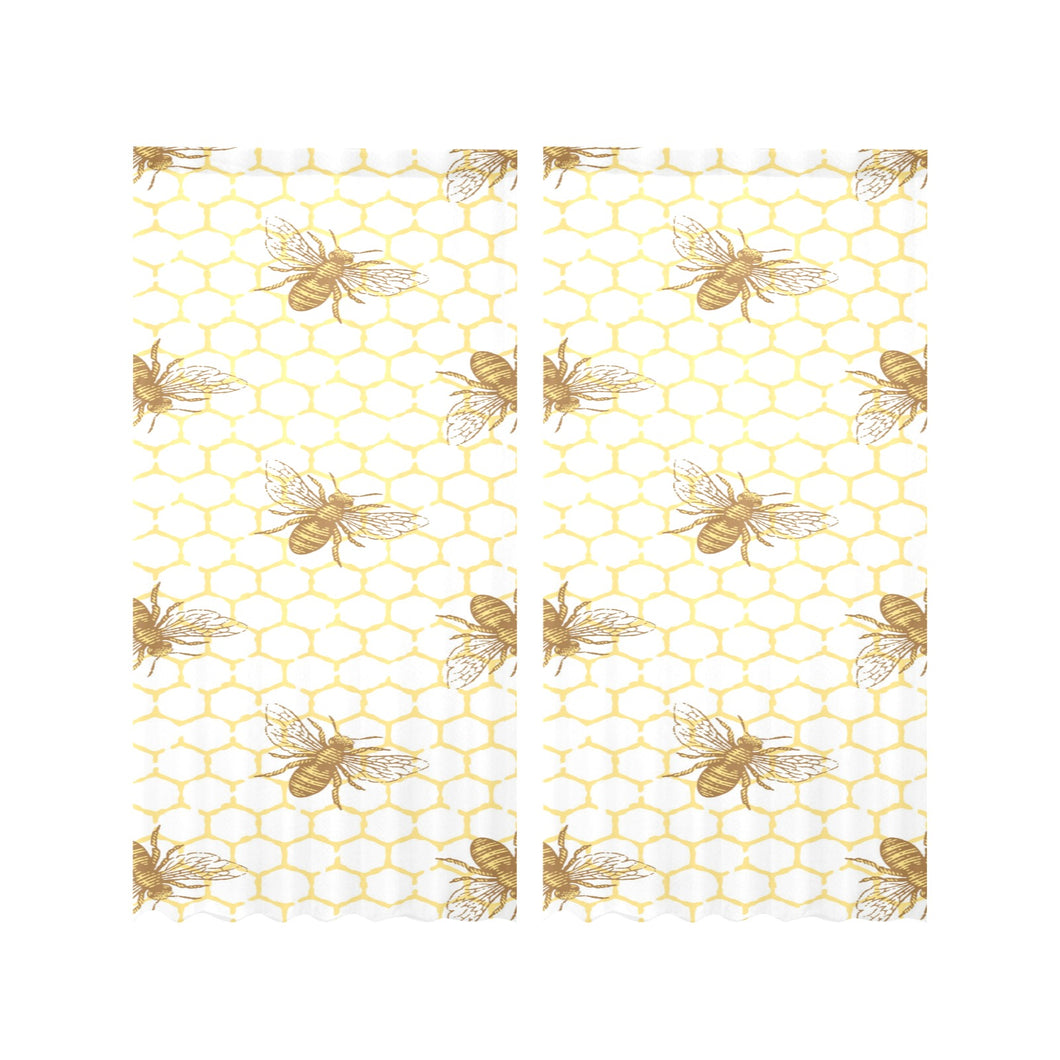 Bee honeycomb seamless design pattern Gauze Curtain
