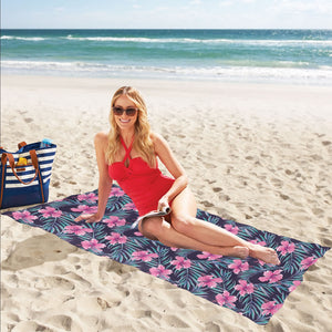 Hibiscus Pattern Print Design 05 Beach Towel
