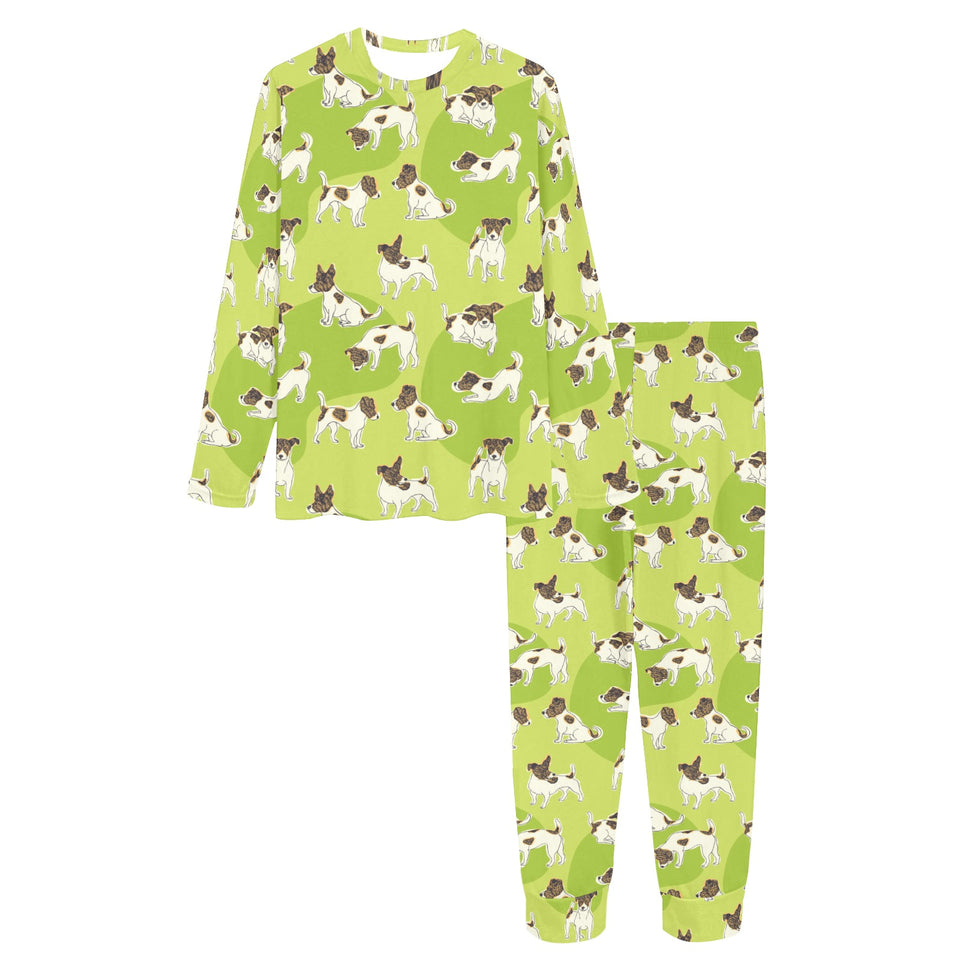 Jack Russel Pattern Print Design 01 Women's All Over Print Pajama Set