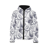 Guava tropical hand drawn pattern Kids' Boys' Girls' Padded Hooded Jacket