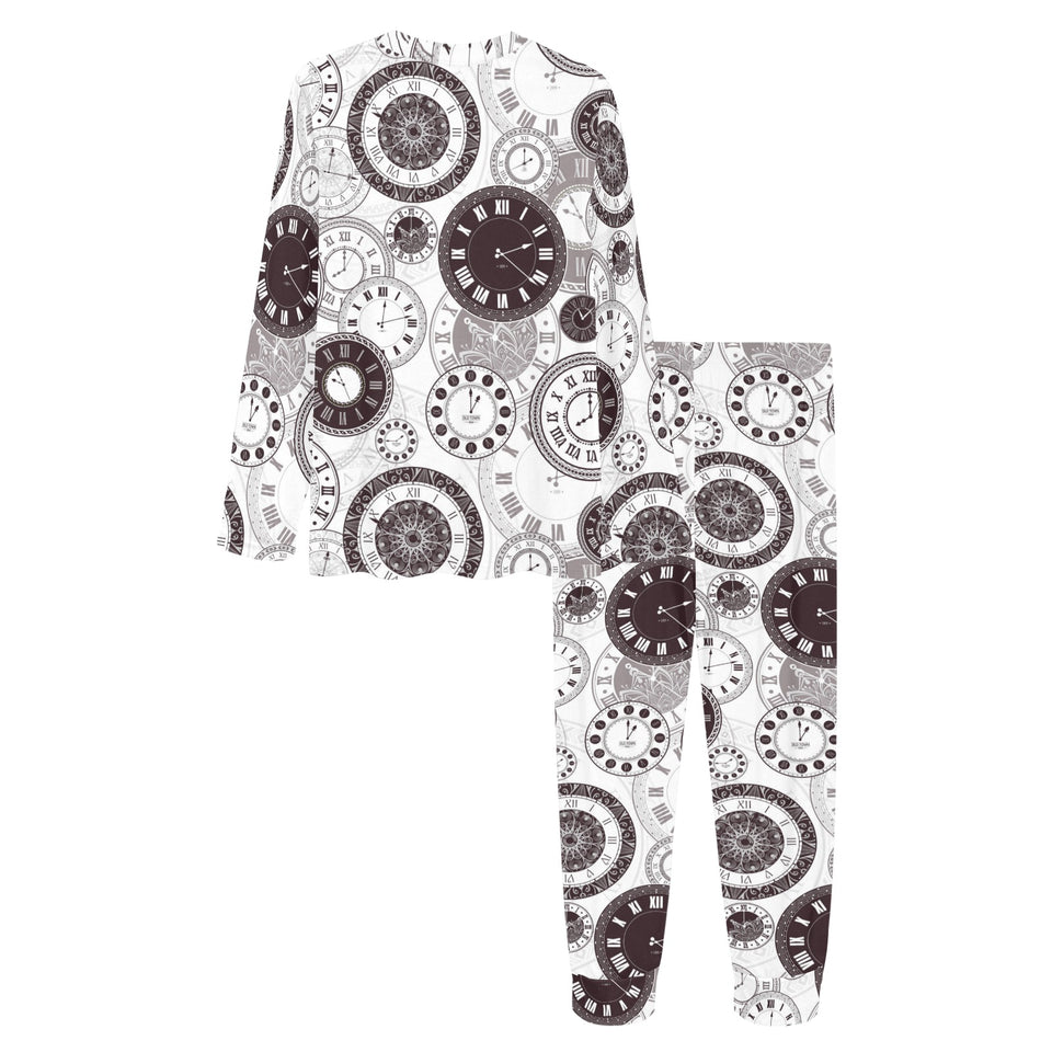 Classic vintage clock pattern Women's All Over Print Pajama Set