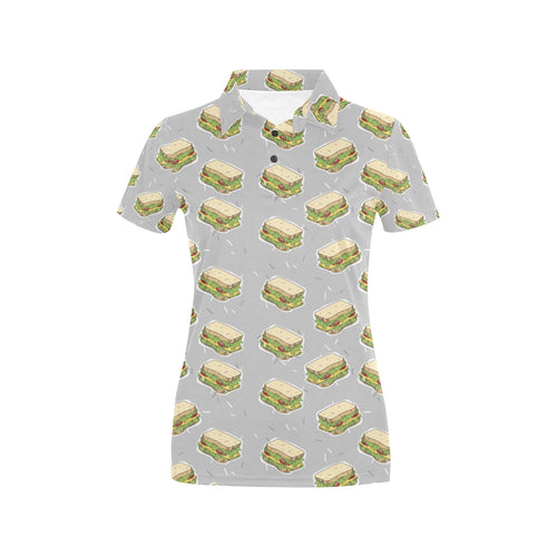 Sandwich Pattern Print Design 05 Women's All Over Print Polo Shirt