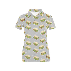 Sandwich Pattern Print Design 05 Women's All Over Print Polo Shirt