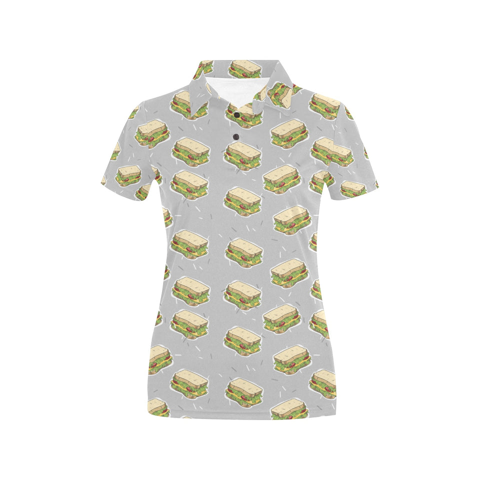 Sandwich Pattern Print Design 05 Women's All Over Print Polo Shirt
