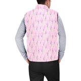 Lavender pattern pink background Men's Padded Vest