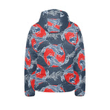 Koi Fish Carp Fishs hand drawn japanese art Kids' Boys' Girls' Padded Hooded Jacket
