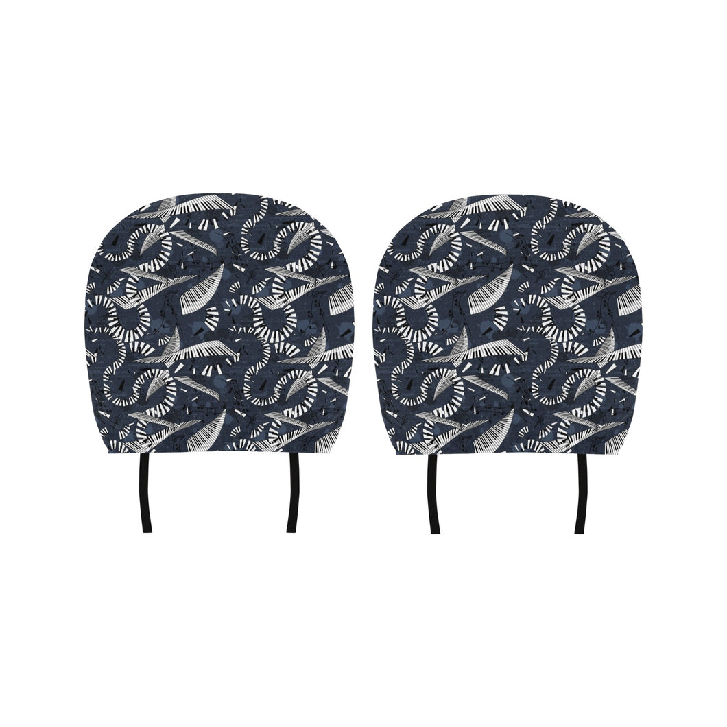 Piano Pattern Print Design 02 Car Headrest Cover