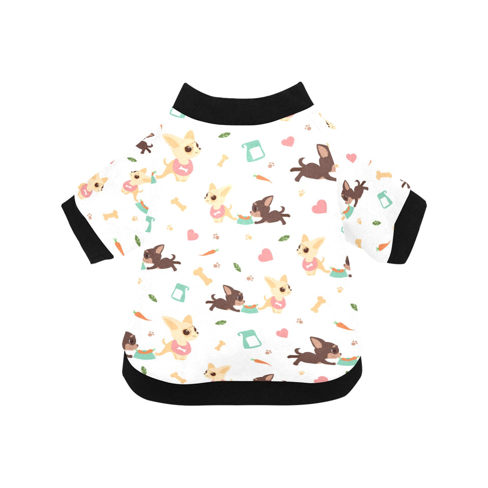 Cute Chihuahua puppie pattern All Over Print Pet Dog Round Neck Fuzzy Shirt