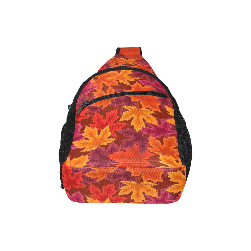 Autumn maple leaf pattern All Over Print Chest Bag